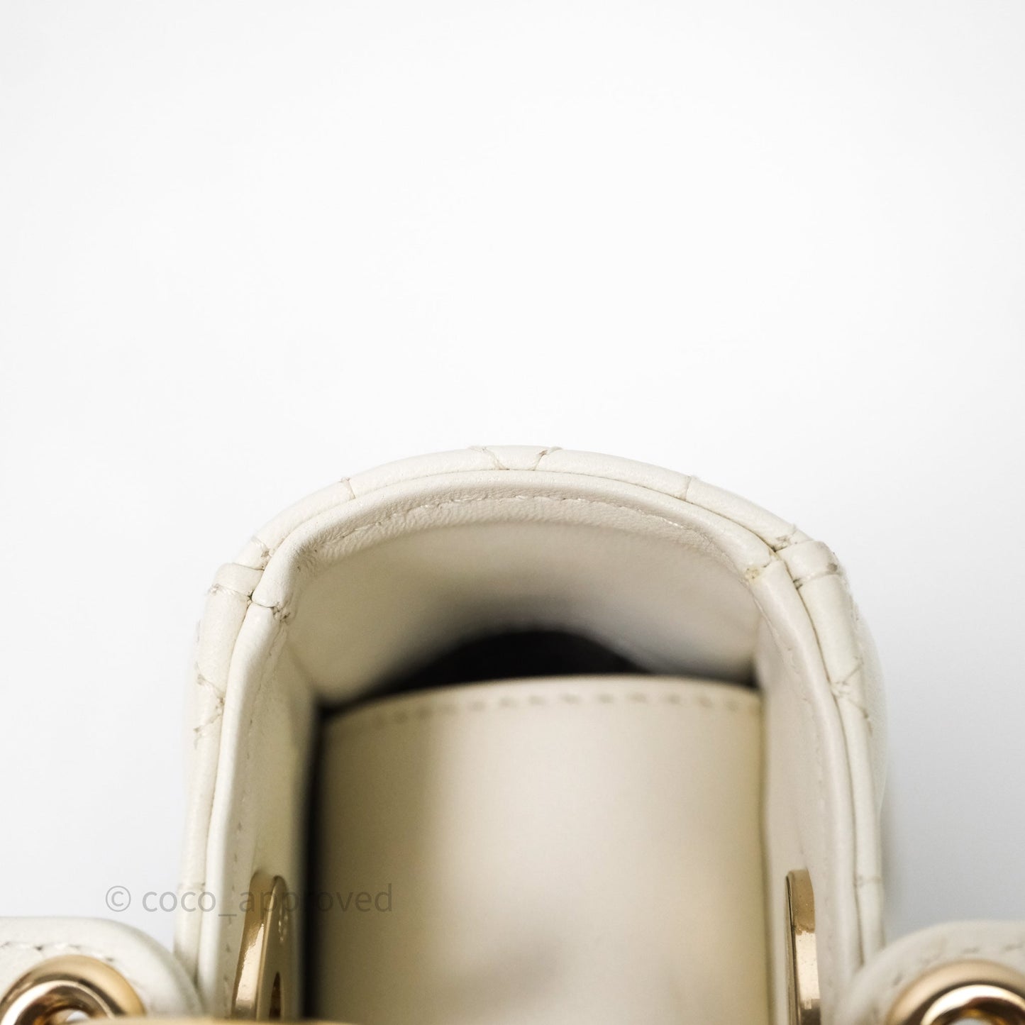 Christian Dior Small My ABCDior Lady Dior Bag White Cannage Lambskin Gold Hardware