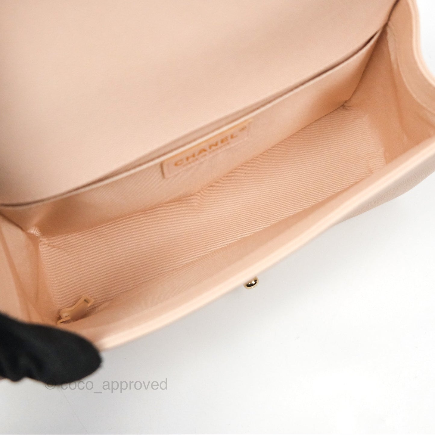 Chanel Chevron Medium Boy Light Pink Caviar Gold Hardware