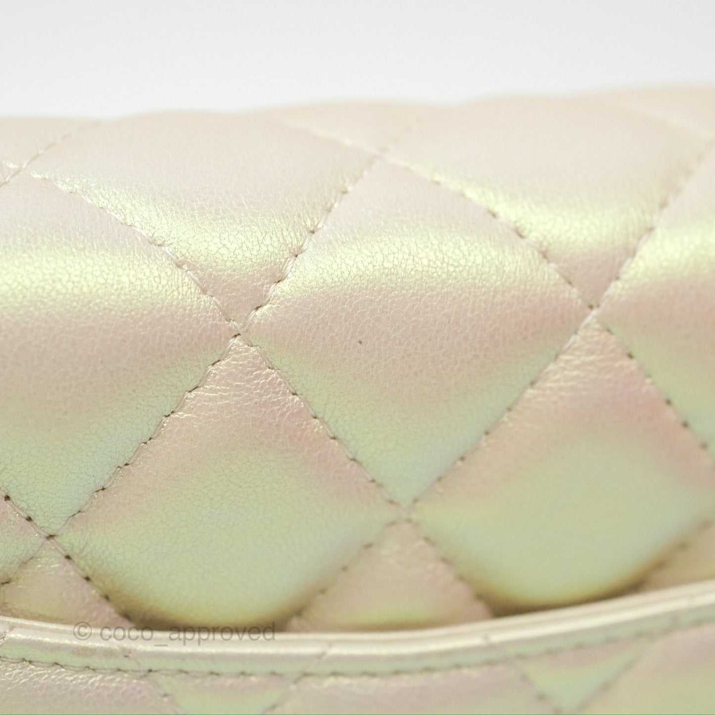 Chanel Quilted Wallet on Chain WOC Iridescent Ivory Gold Hardware 20A