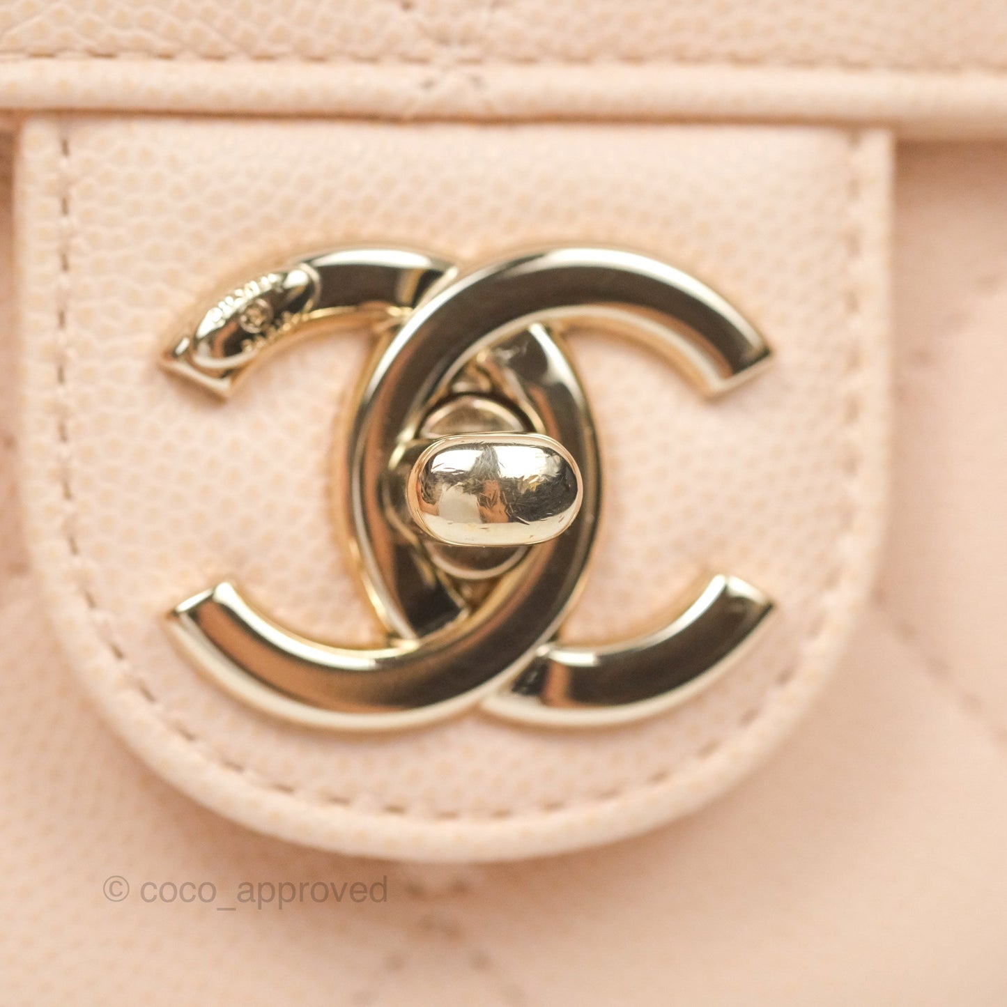 Chanel Quilted Small Like The Wallet Flap Light Beige Pink Caviar Light Gold Hardware 22C