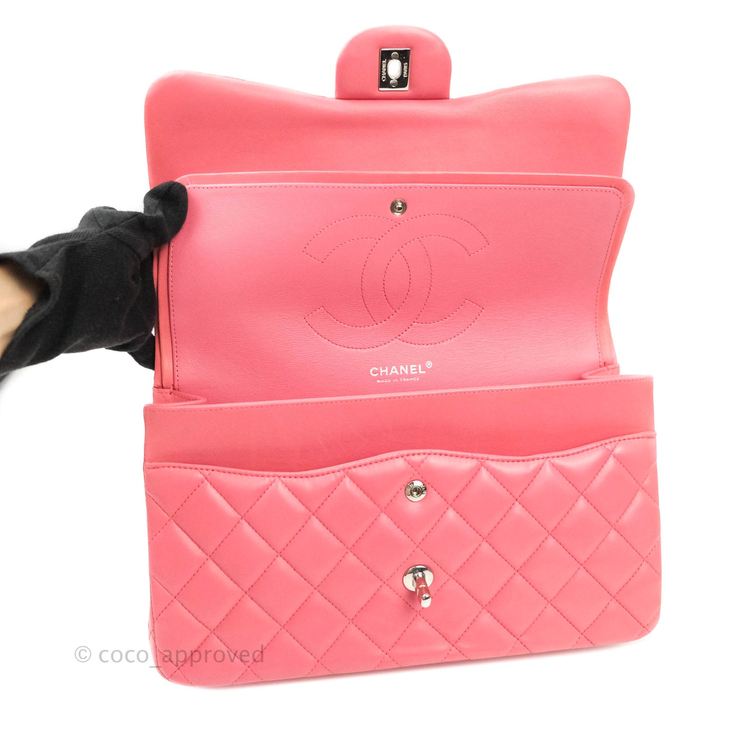 Chanel Jumbo Double Flap Pink Lambskin Silver Hardware⁣⁣