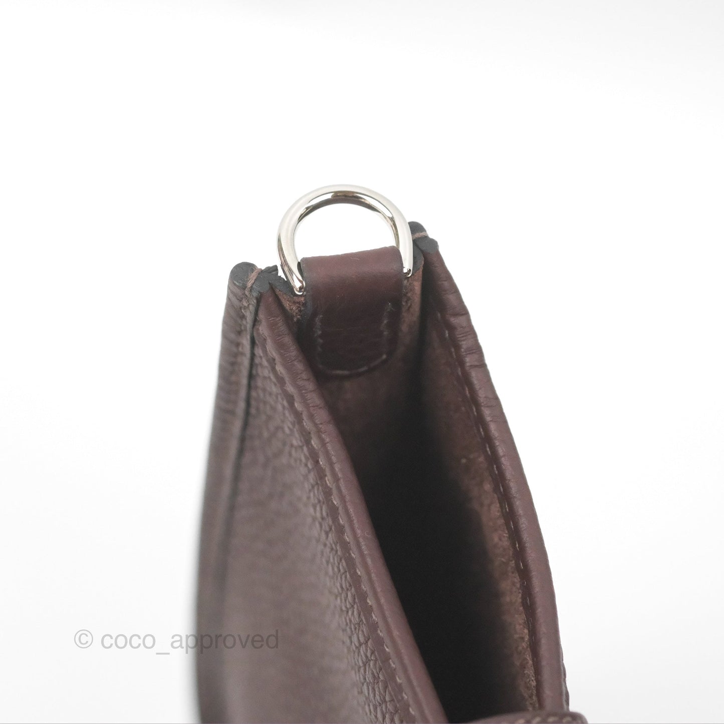 Hermès Mini Evelyne 16 Rouge Sellier Clemence Rose Confetti-Blanc Palladium Hardware