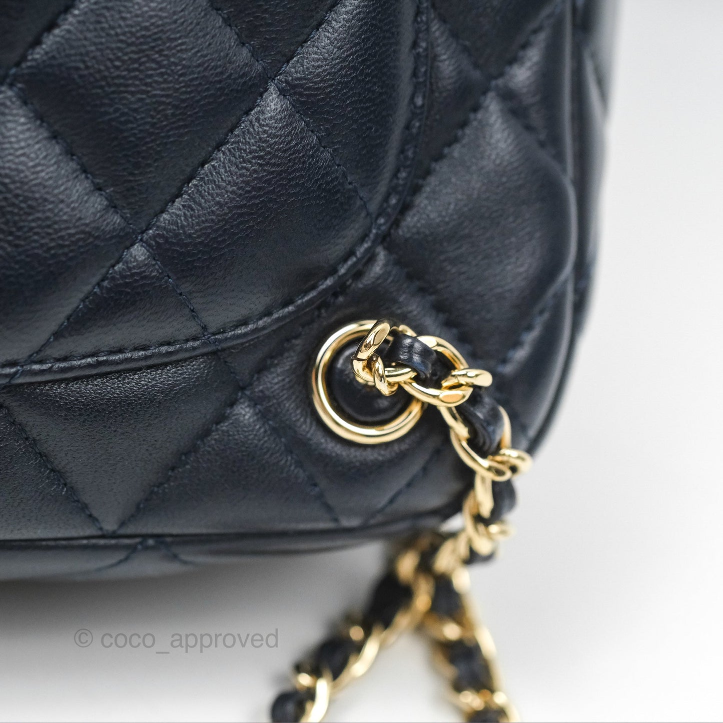 Chanel Small Seoul Backpack Navy Lambskin Gold Hardware