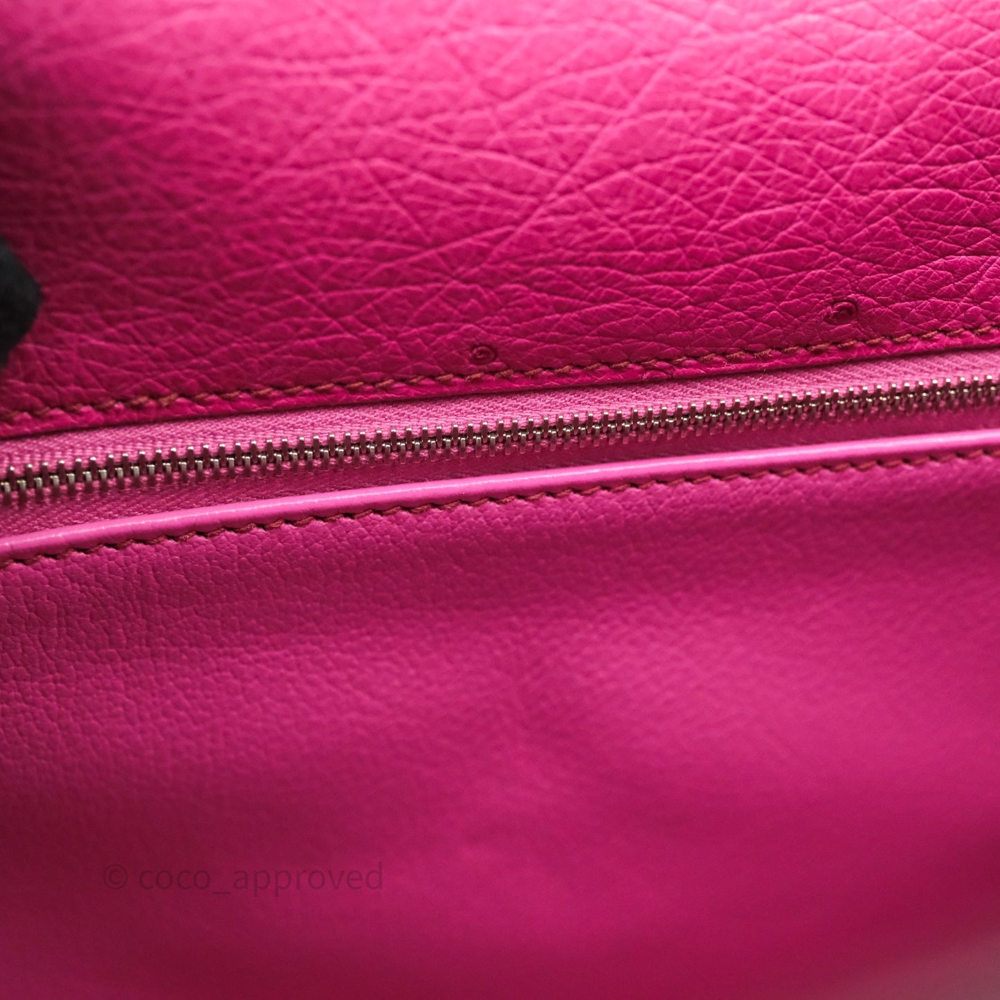 Hermes Kelly 32 Fuchsia Ostrich Palladium Hardware