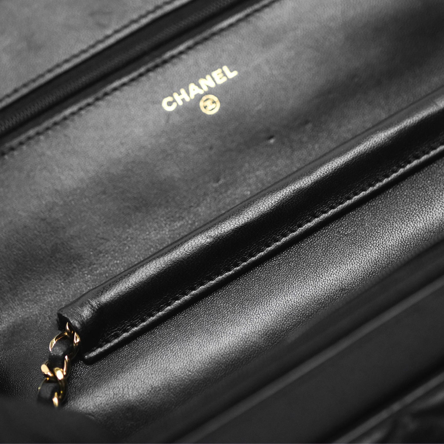 Chanel Quilted Classic Wallet on Chain WOC Black Lambskin Gold Hardware