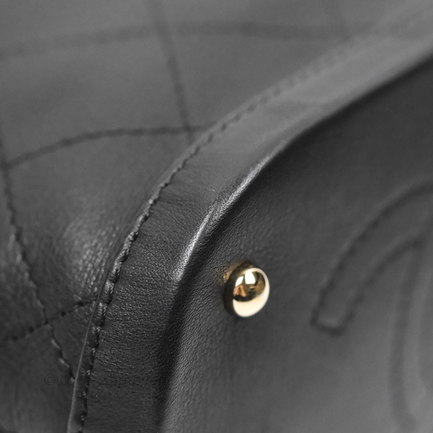 Chanel Quilted Drawstring Bucket Bag Black Calfskin Gold Hardware