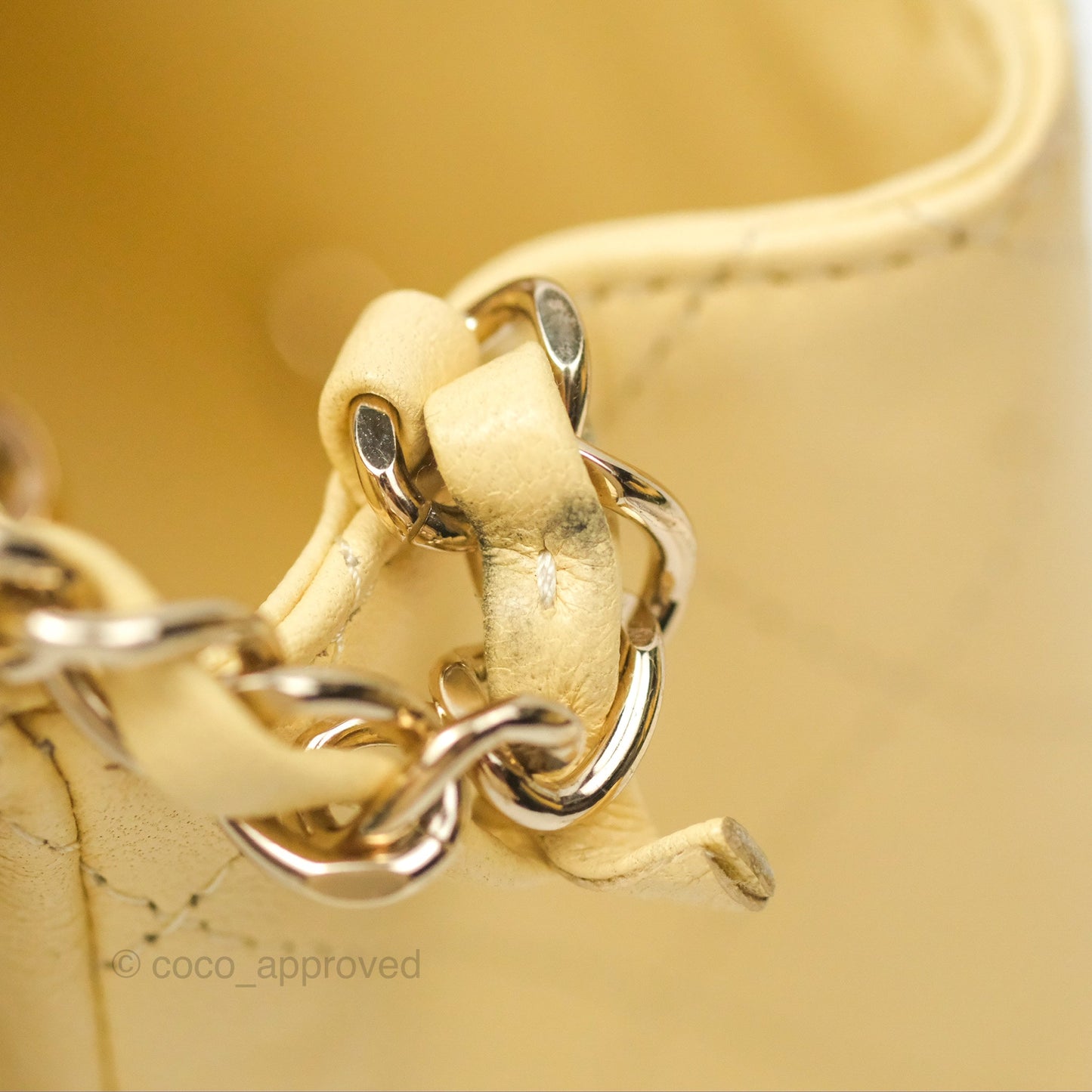Chanel Mini Square Quilted Yellow Lambskin Gold Hardware
