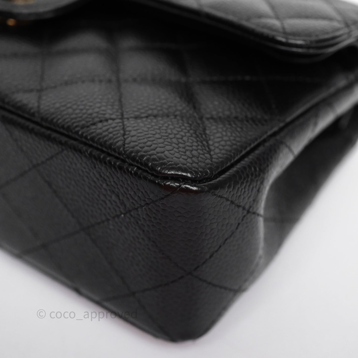 Chanel Small Classic Flap Quilted Black Caviar Gold Hardware