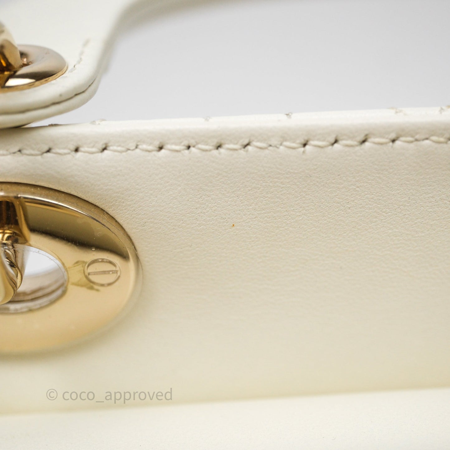 Christian Dior Small My ABCDior Lady Dior Bag White Cannage Lambskin Gold Hardware
