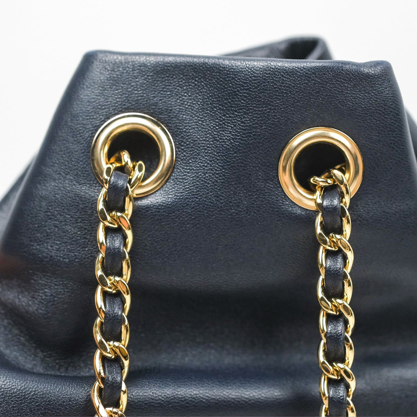 Chanel Small Seoul Backpack Navy Lambskin Gold Hardware