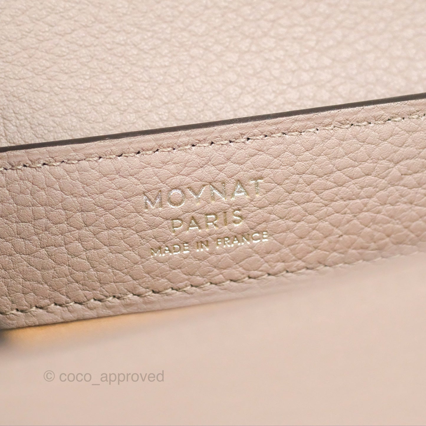 Moynat Réjane PM bag Tourterelle Grained Blush Leather Silver Hardware