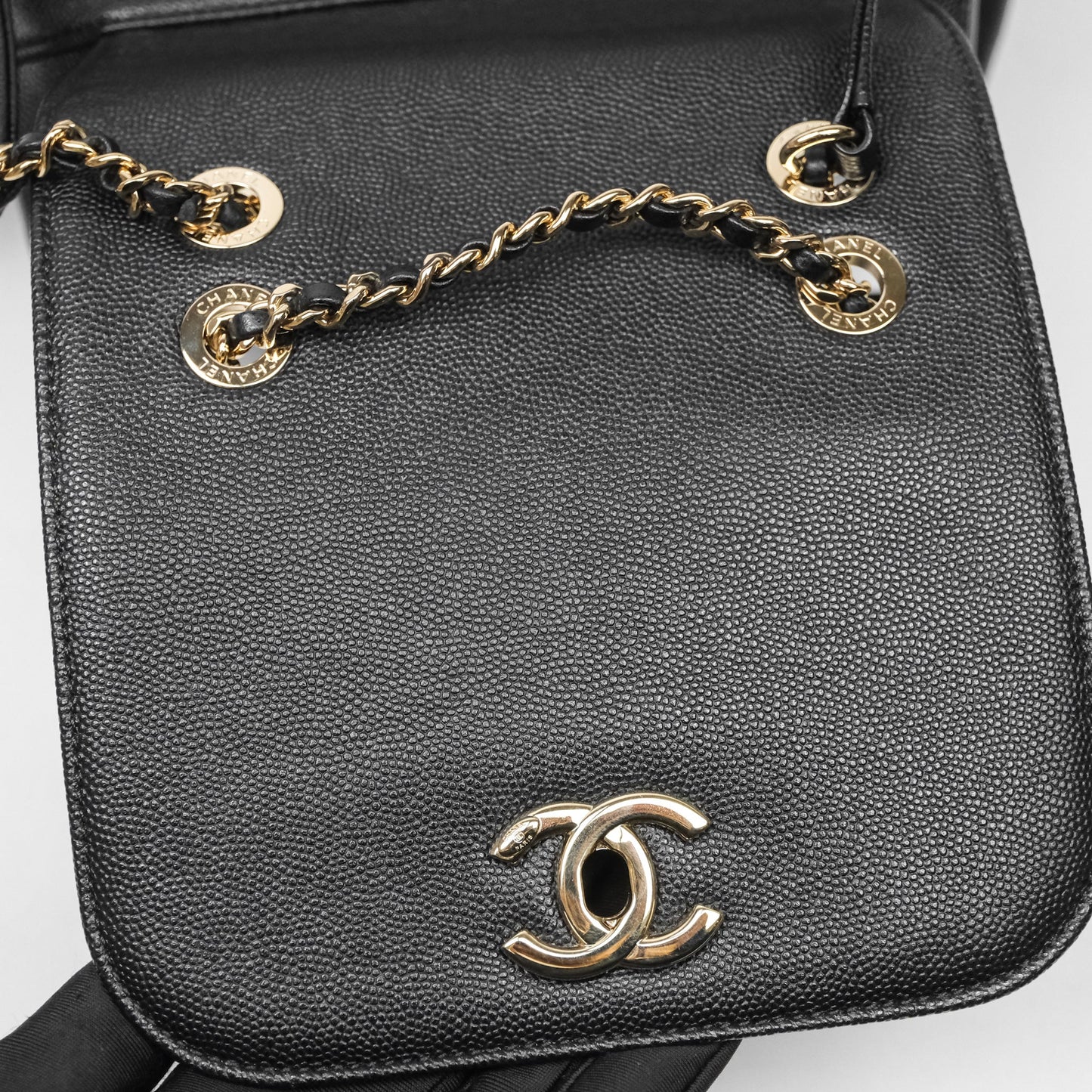 Chanel Quilted Business Affinity Backpack Black Caviar Gold Hardware