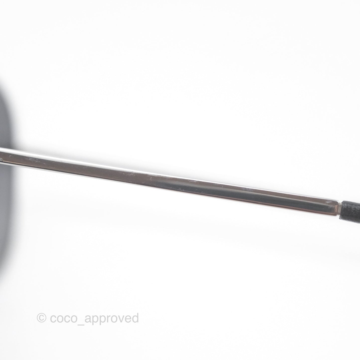 Chanel 4189 Pilot Sunglasses in Titanium and Calfskin Grey Lense