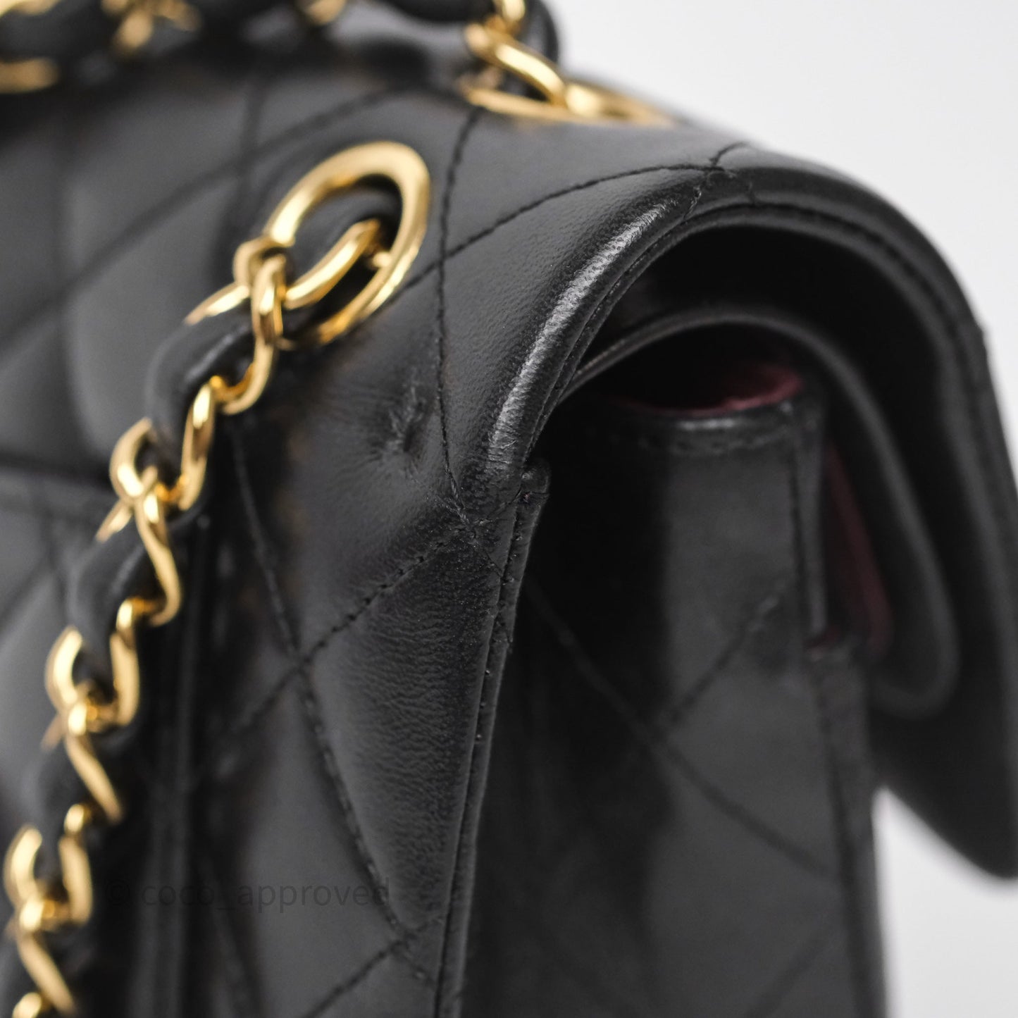 Chanel Small Classic Flap Quilted Black Lambskin Gold Hardware