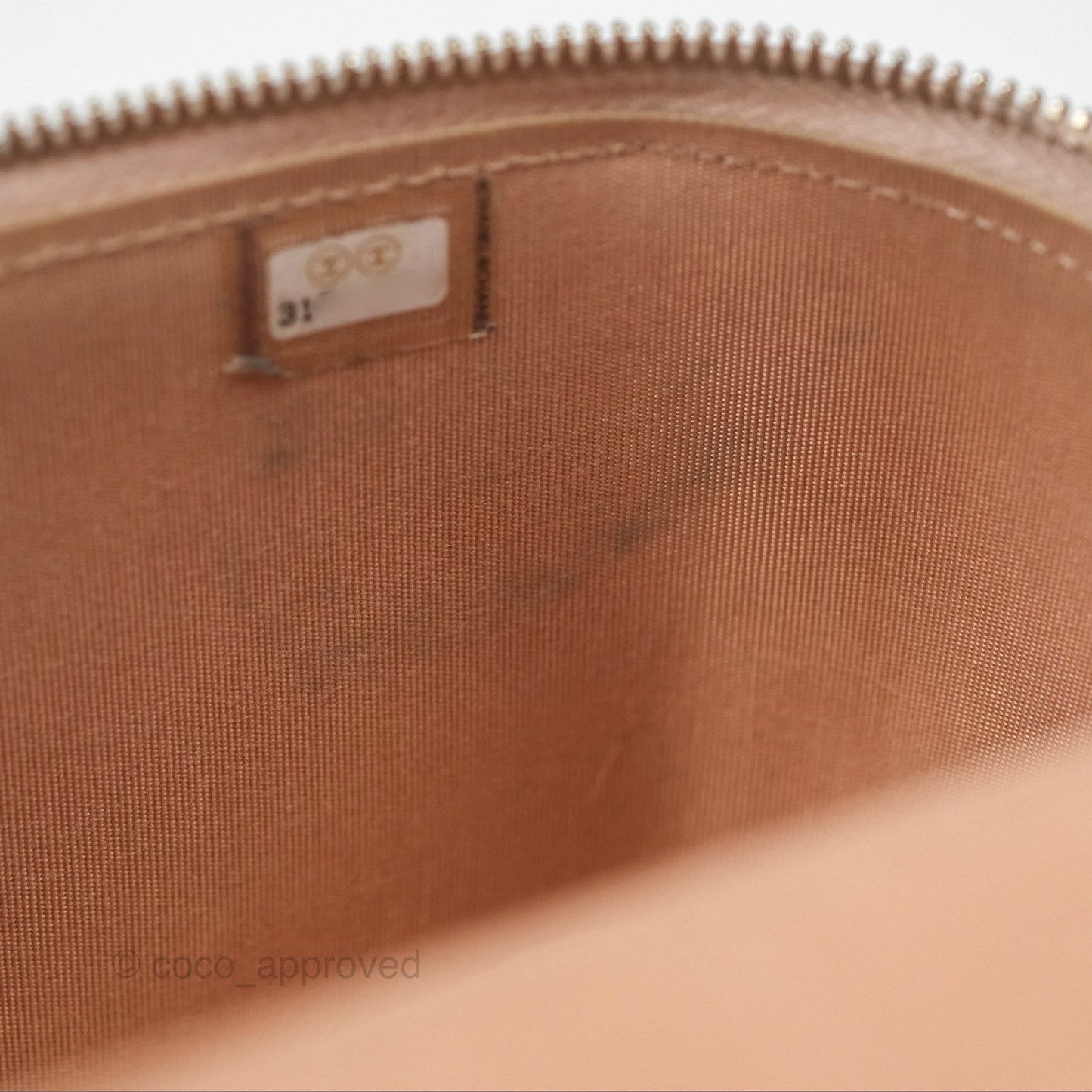 Chanel Vanity Rectangular Top Handle Beige Lambskin Aged Gold Hardware