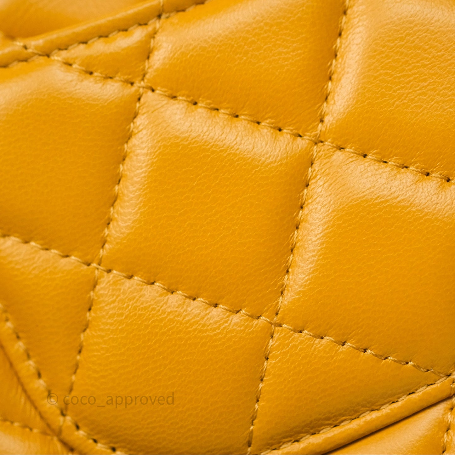 Chanel Quilted Classic Chain Around WOC Yellow Lambskin Aged Gold Hardware