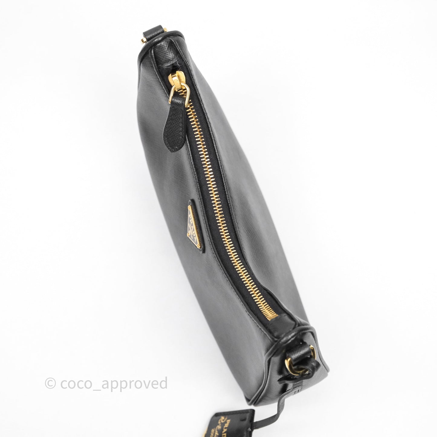 Prada Re-Edition 2005 Black Saffiano Leather Bag Gold Hardware