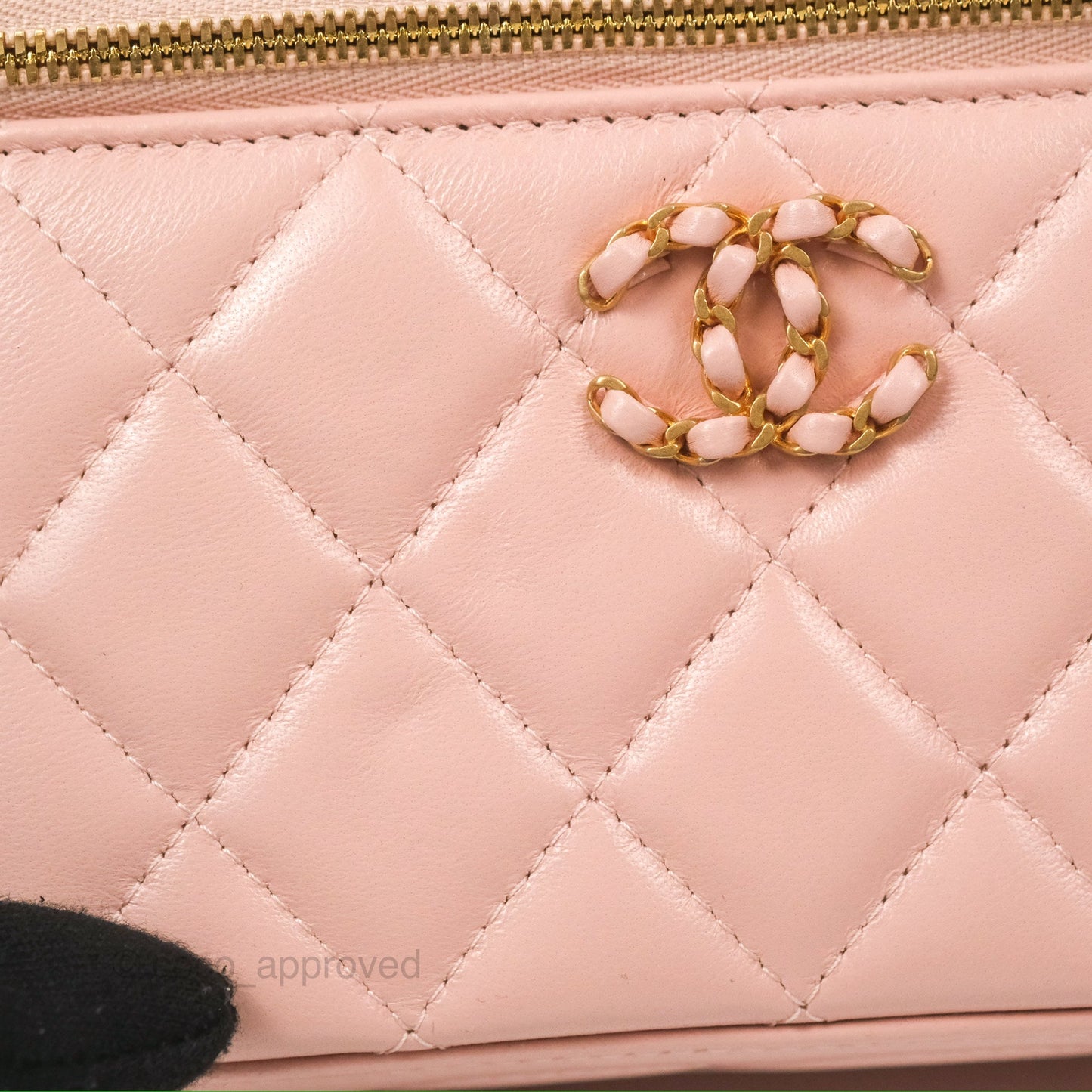 Chanel Vanity Rectangular Top Handle Pink Lambskin Gold Hardware