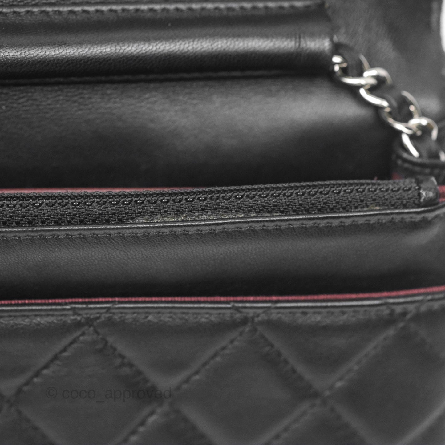 Chanel Quilted Wallet on Chain WOC Black Lambskin Palladium Hardware