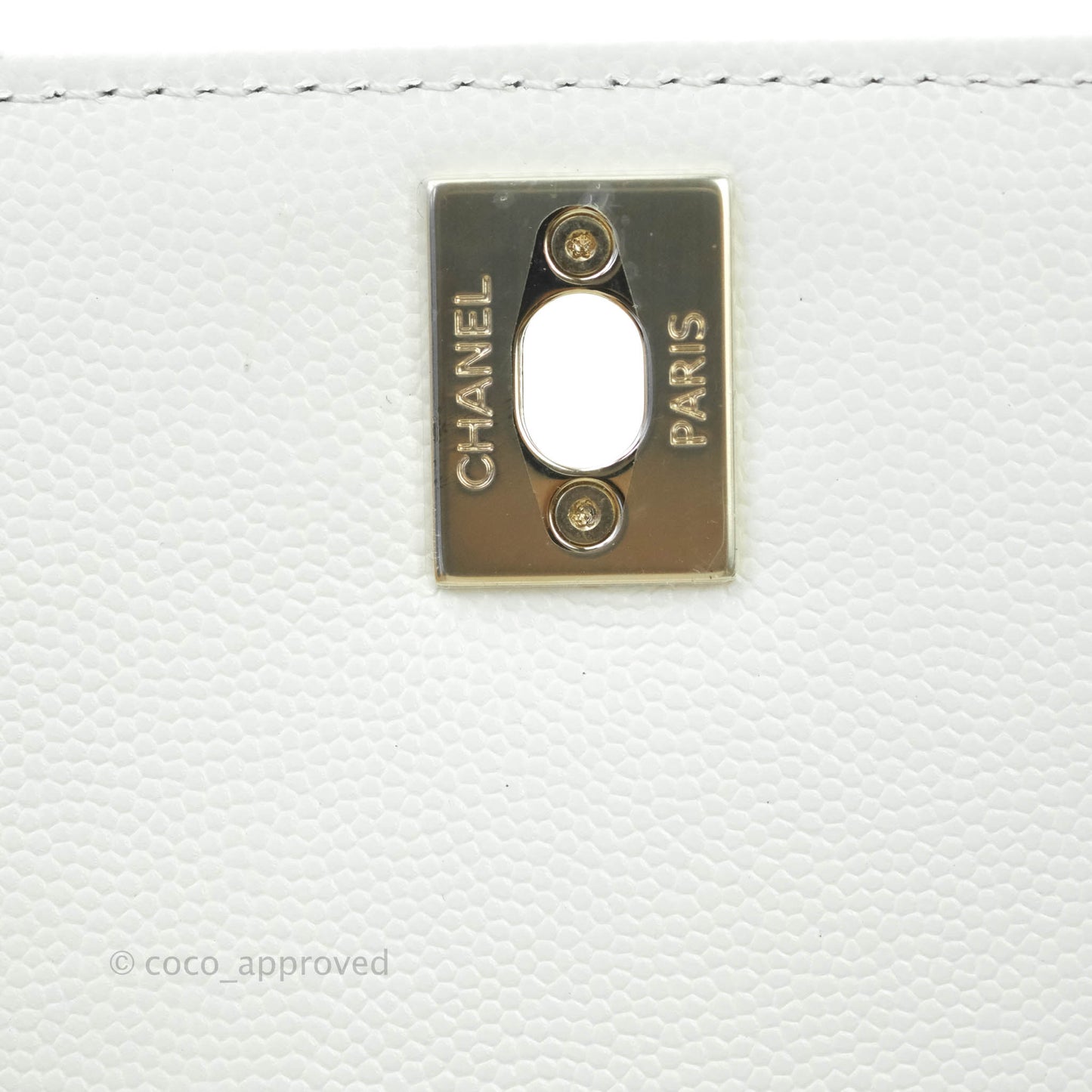 Chanel Extra Mini Coco Handle Quilted White Caviar Gold Hardware
