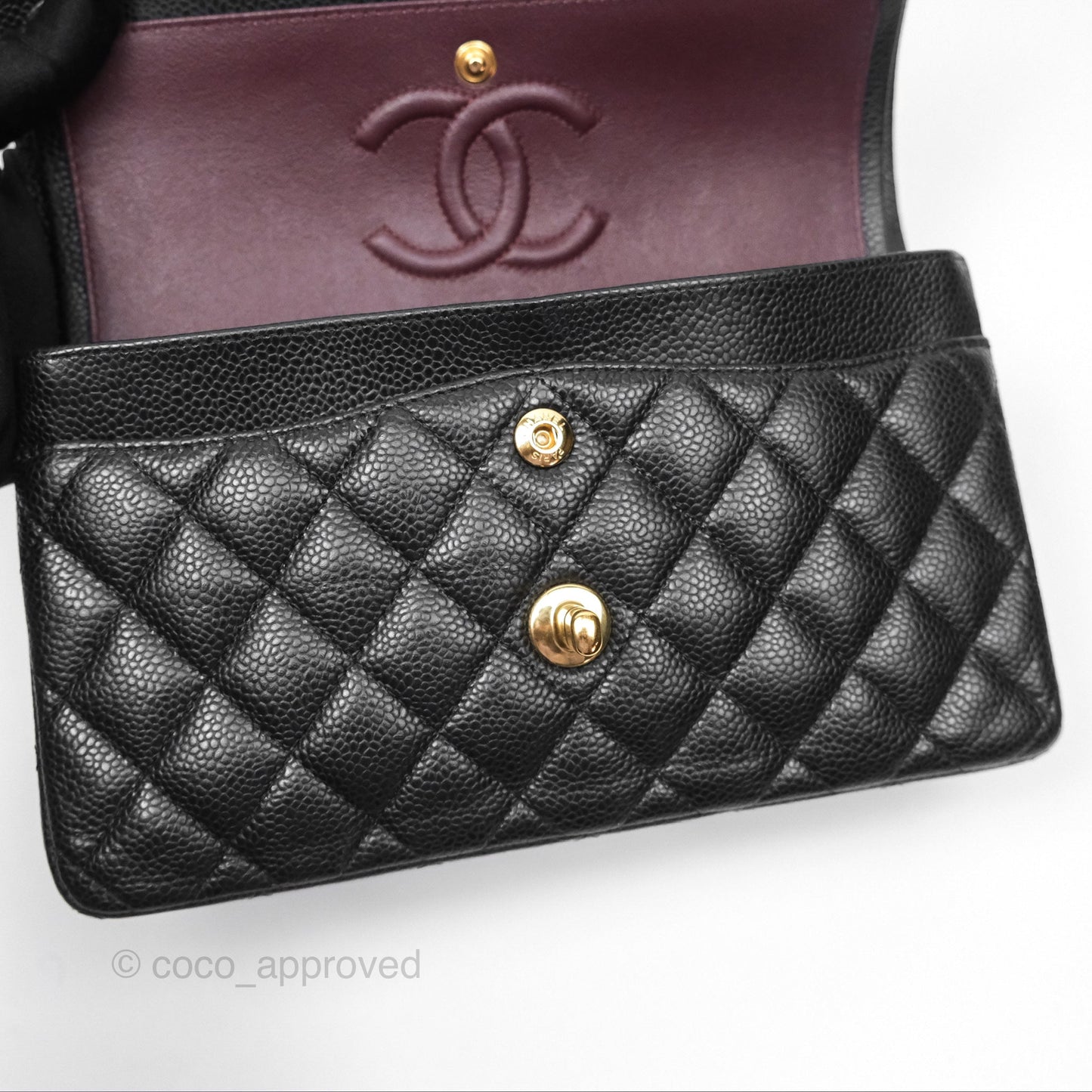 Chanel Small S/M Classic Flap Quilted Black Caviar Gold Hardware