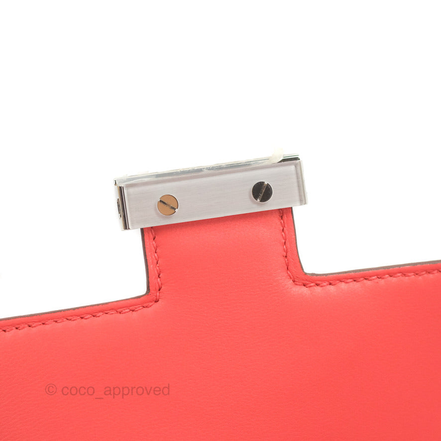 Hermès Constance Mini 18cm Rose Texas Chevre Mysore Palladium Hardware