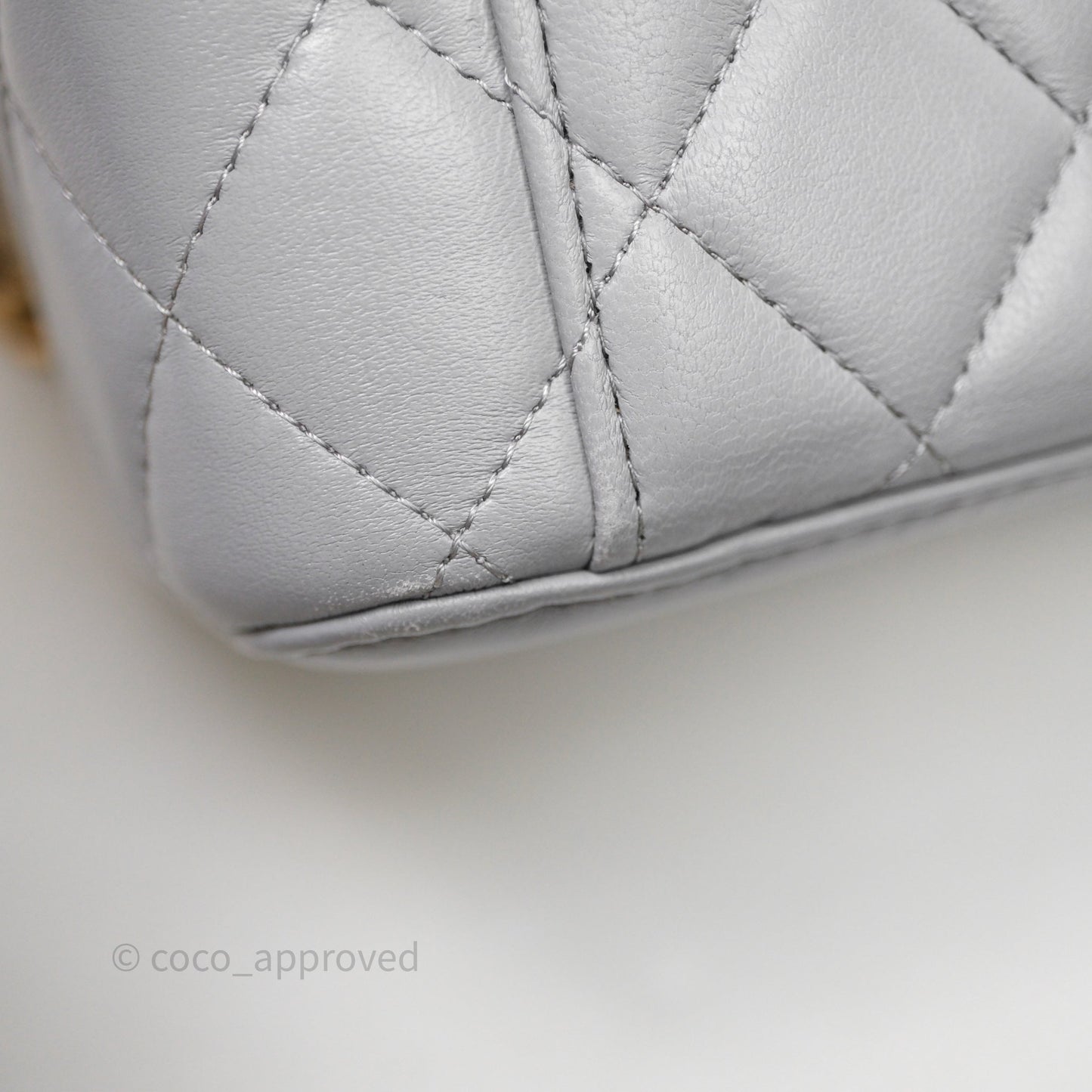 Chanel Vanity with Adjustable Chain Grey Lambskin Aged Gold Hardware