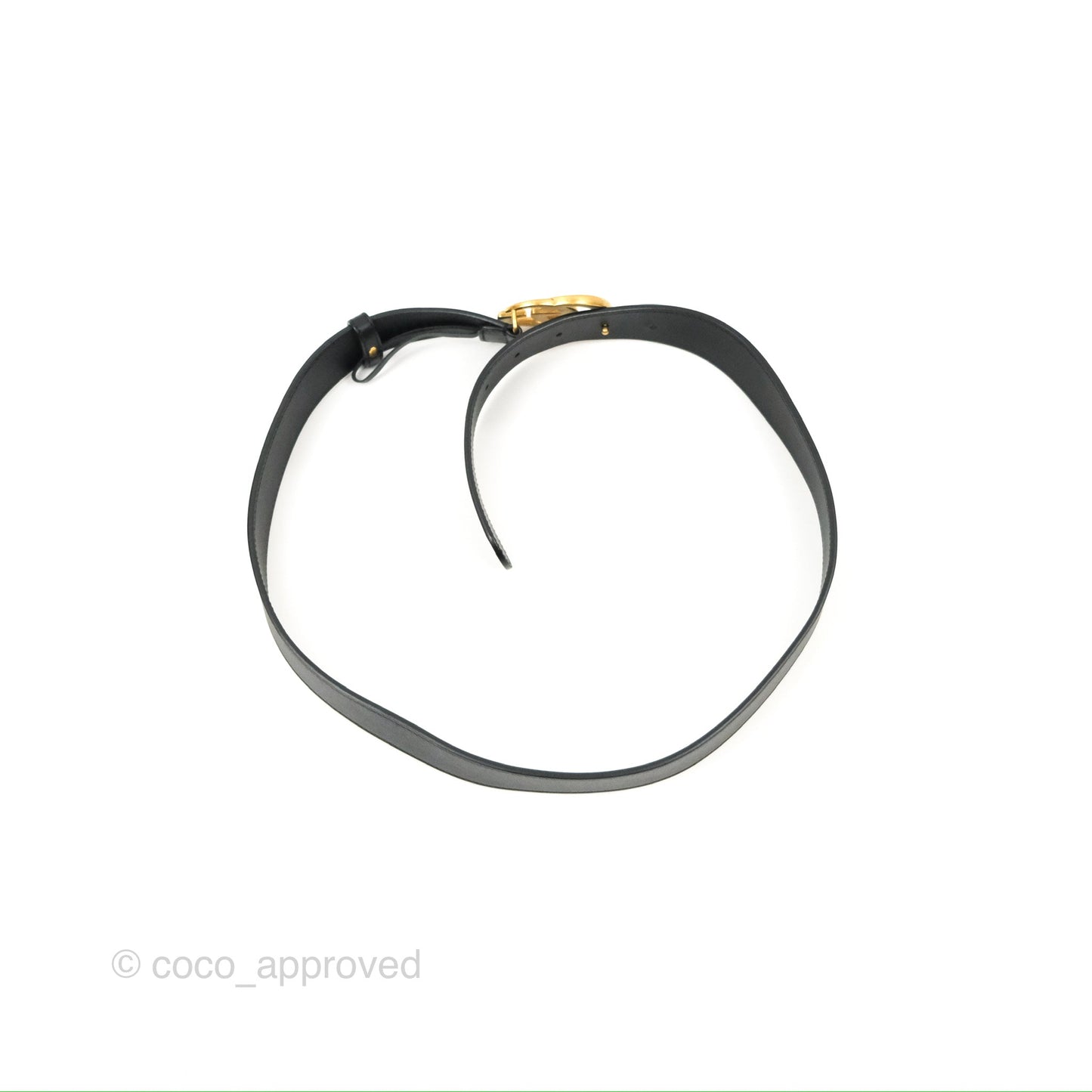 Gucci Double GG 20mm Belt Black Calfskin 85 34
