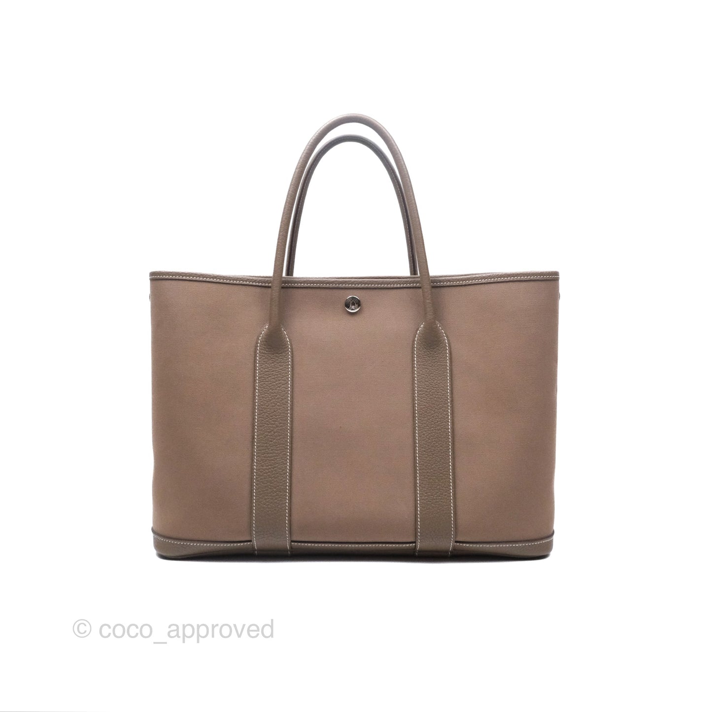 Hermès Garden Party 36 Etoupe Canvas