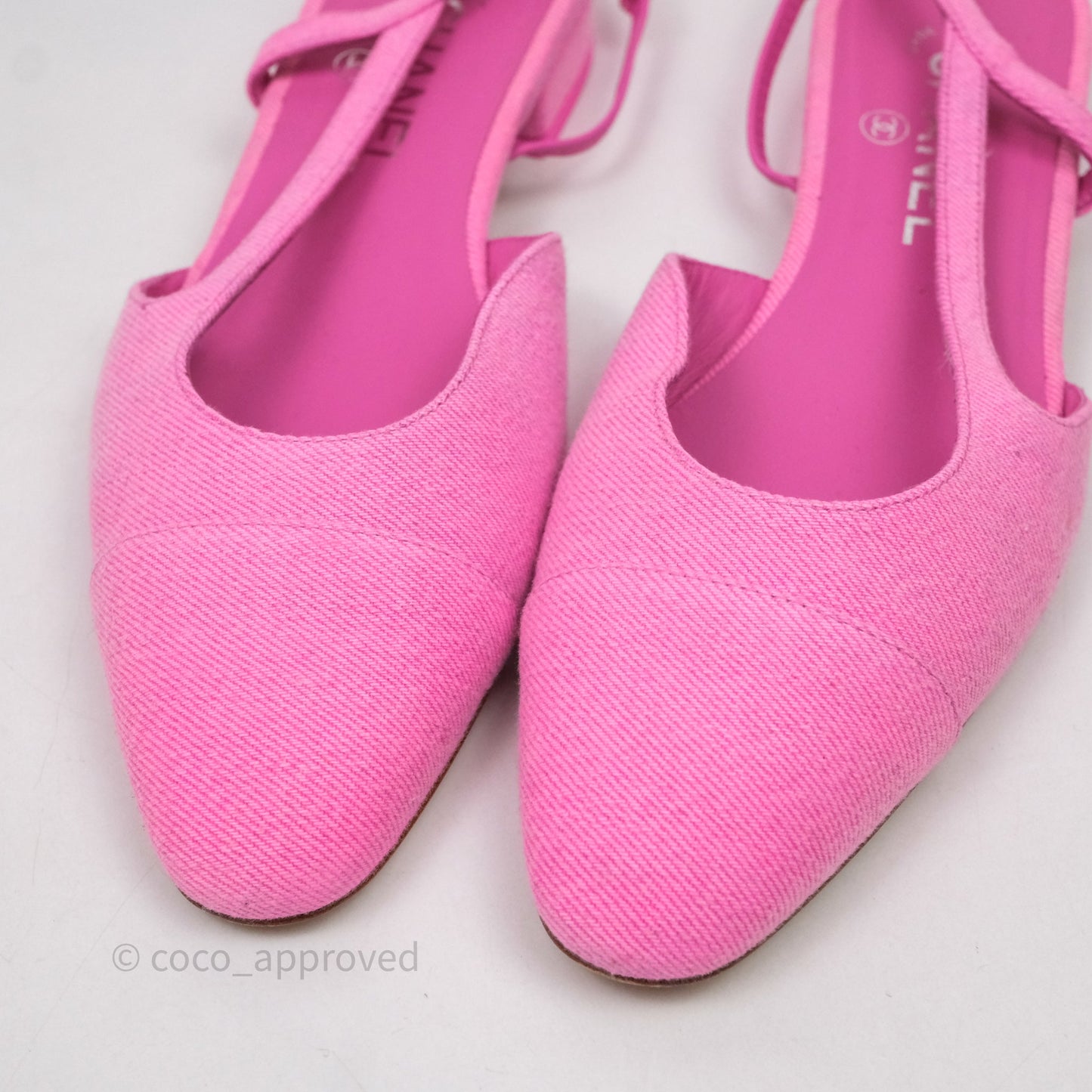 Chanel Classic Slingback Flats Pink Size 38.5