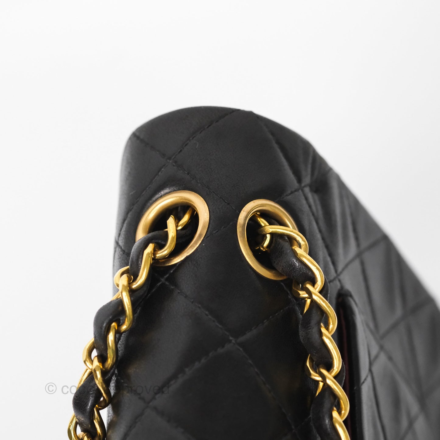 Chanel Vintage Small Classic Flap Black Lambskin 24K Gold Hardware