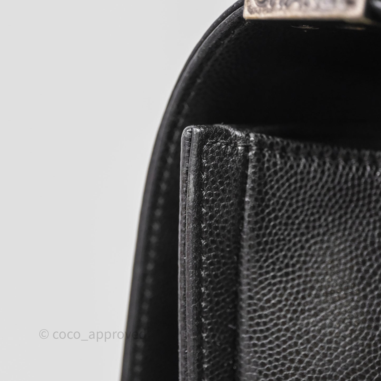 Chanel Medium Boy Chevron Black Caviar Ruthenium Hardware
