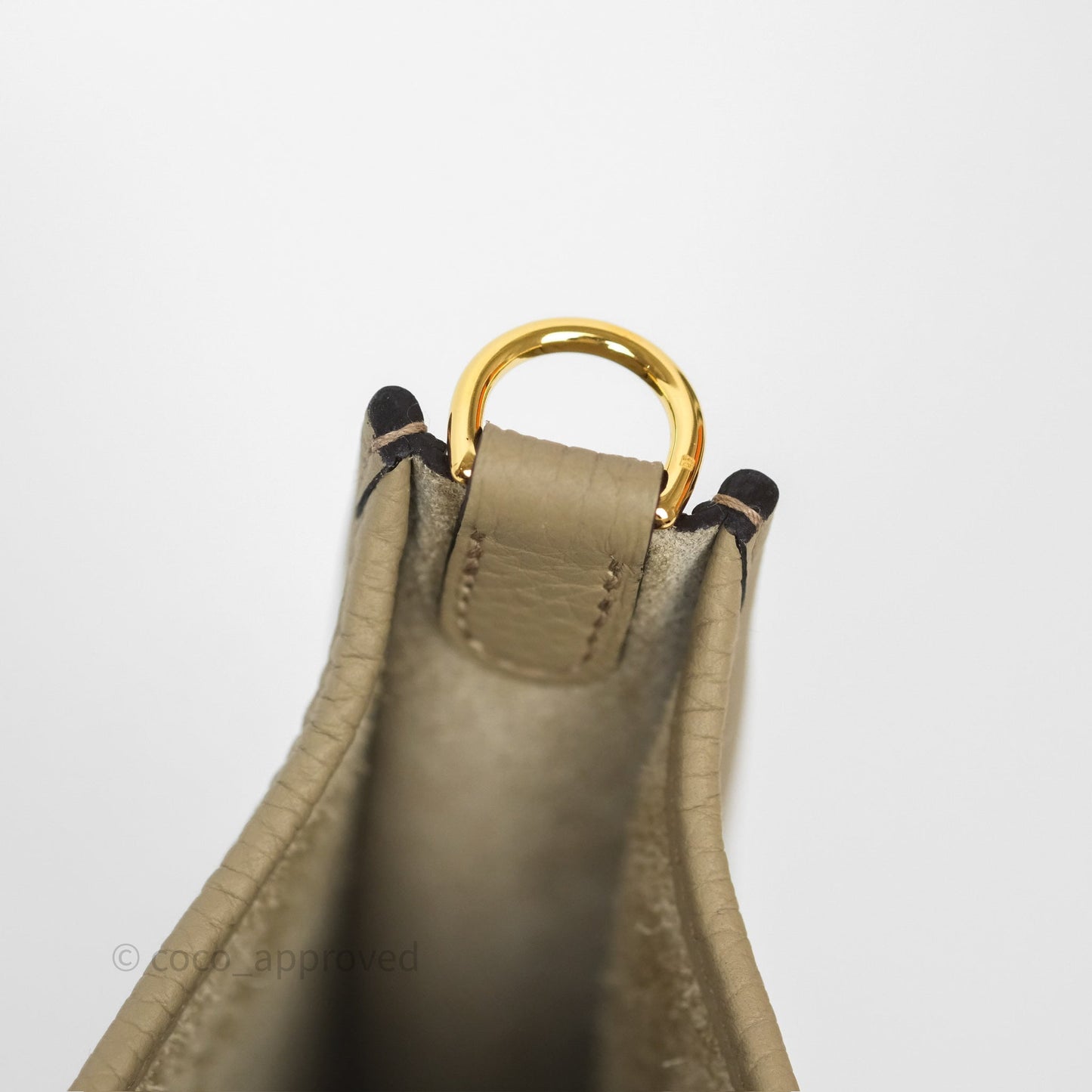 Hermès Mini Evelyne 16 Beige Marfa 8Q Clemence Gold Hardware