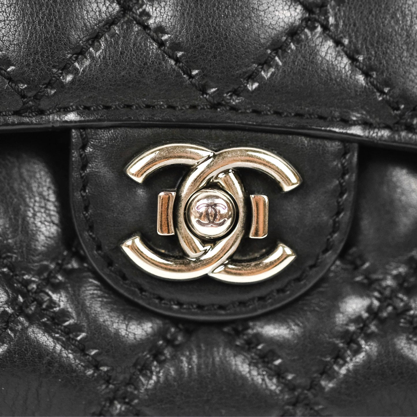 Chanel Flap Bag Quilted Black Soft Calfskin Ruthenium Hardware