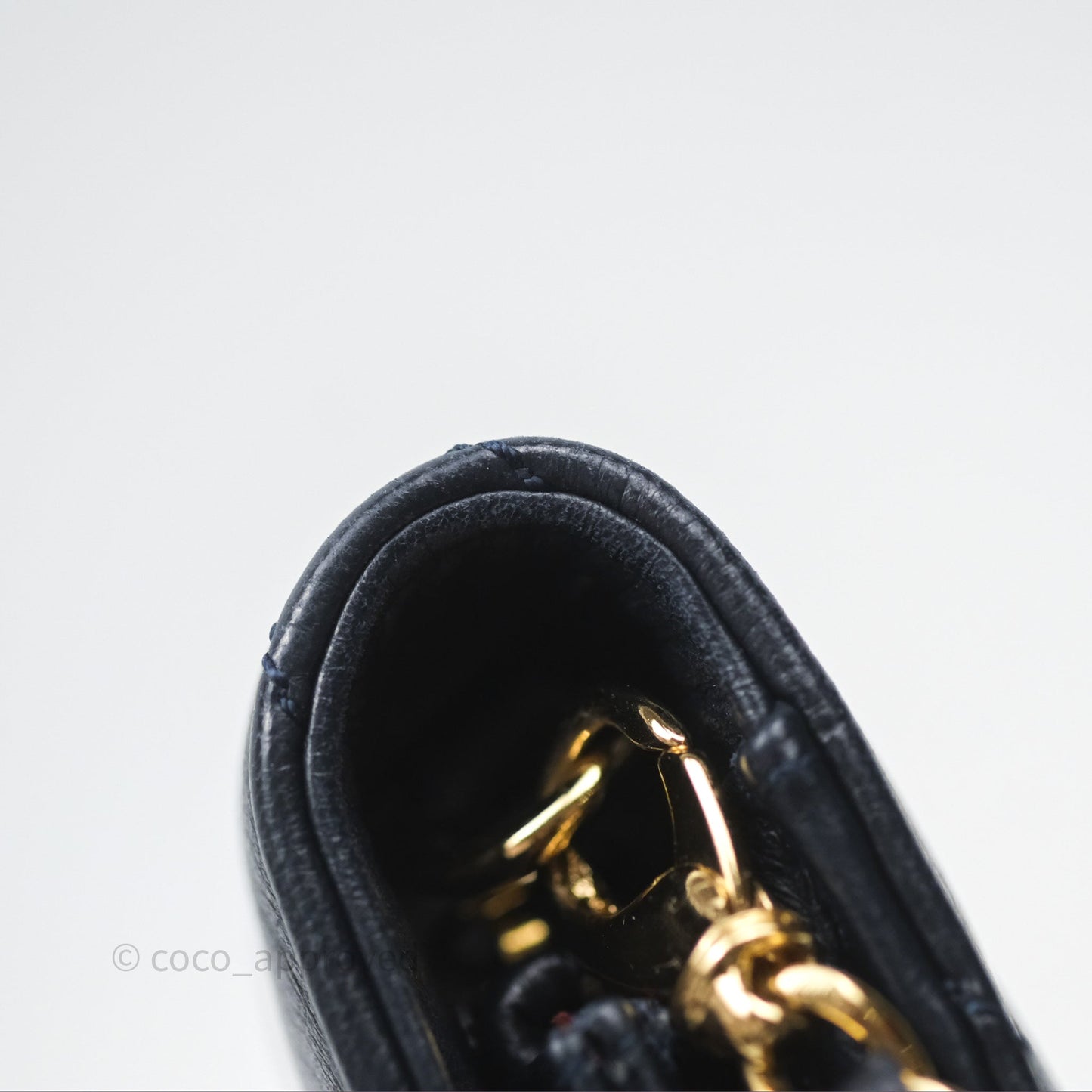 Chanel Golden Class Wallet on Chain WOC Navy Lambskin Gold Hardware