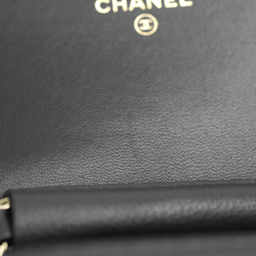 Chanel Mini Bag Black Lambskin Crochet Gold Hardware 22C