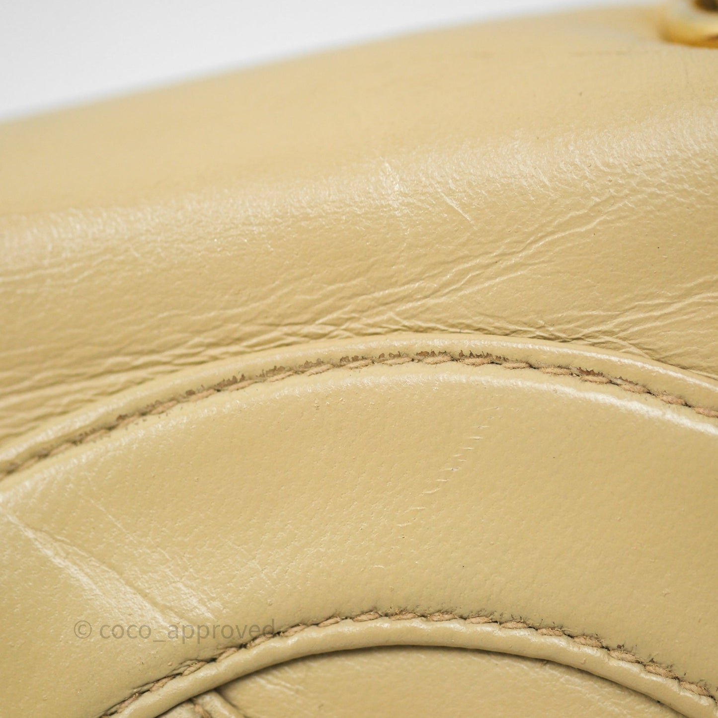 Chanel Vintage CC Flap Bag Beige Lambskin Gold Hardware