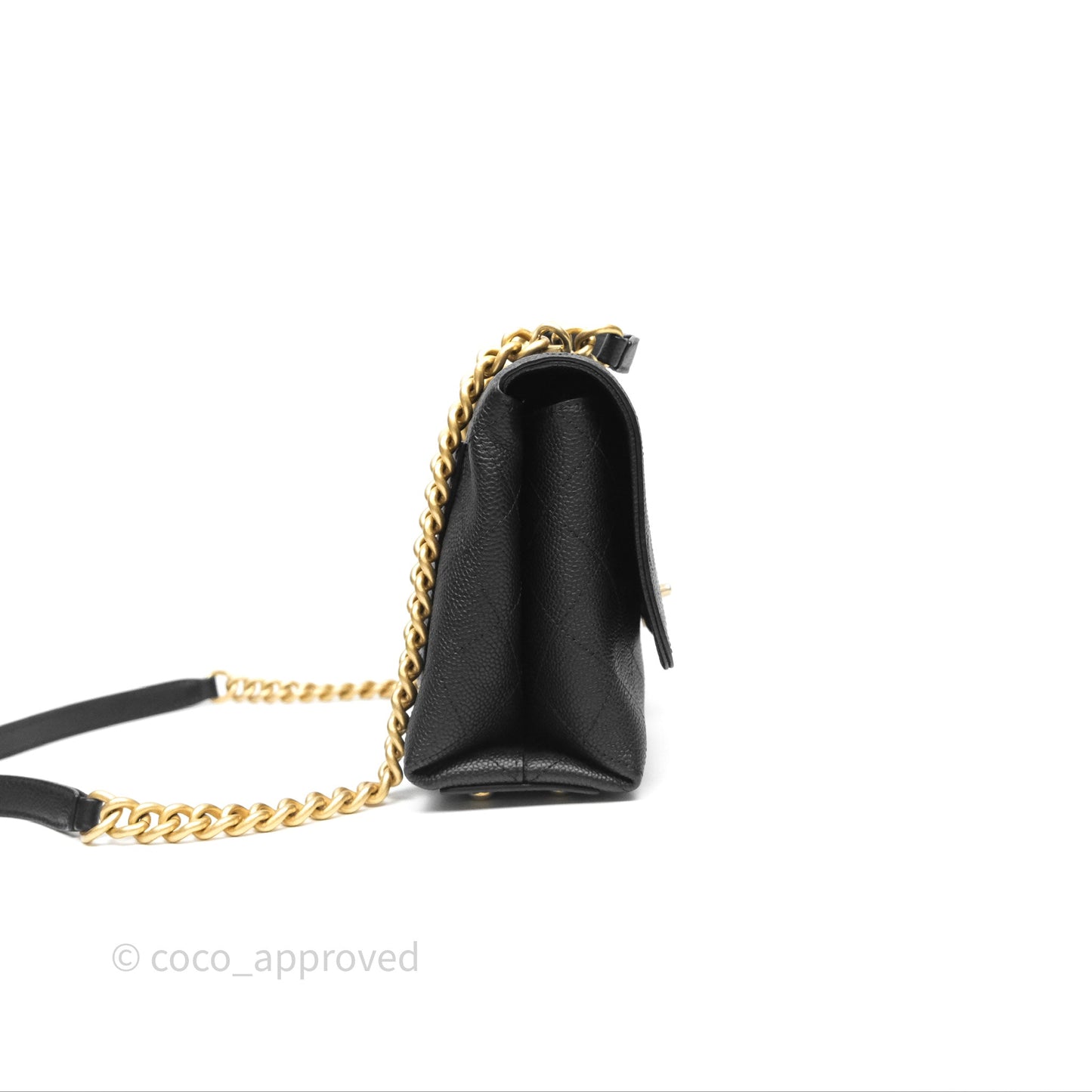 Chanel Small Chic Affinity Grained Calfskin Black Aged Gold Hardware