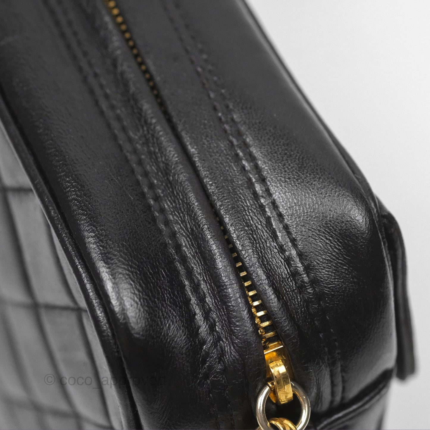 Chanel Vintage Diana Fringe Camera Bag Black Lambskin 24K Gold Hardware