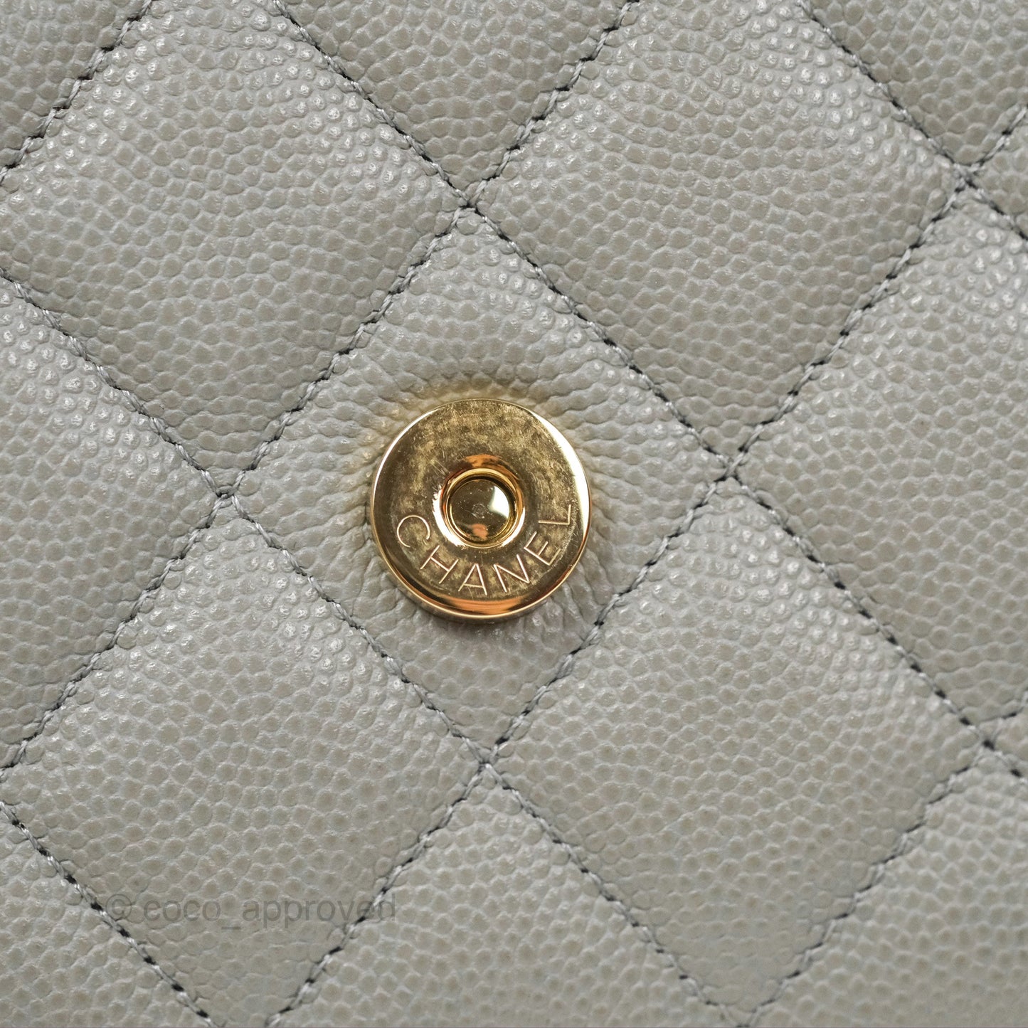 Chanel Quilted Classic Wallet On Chain WOC Grey Caviar Gold Hardware