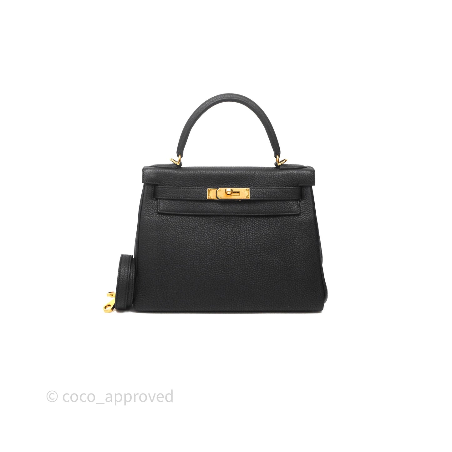 Hermès Kelly 28 Noir 89 Togo Gold Hardware