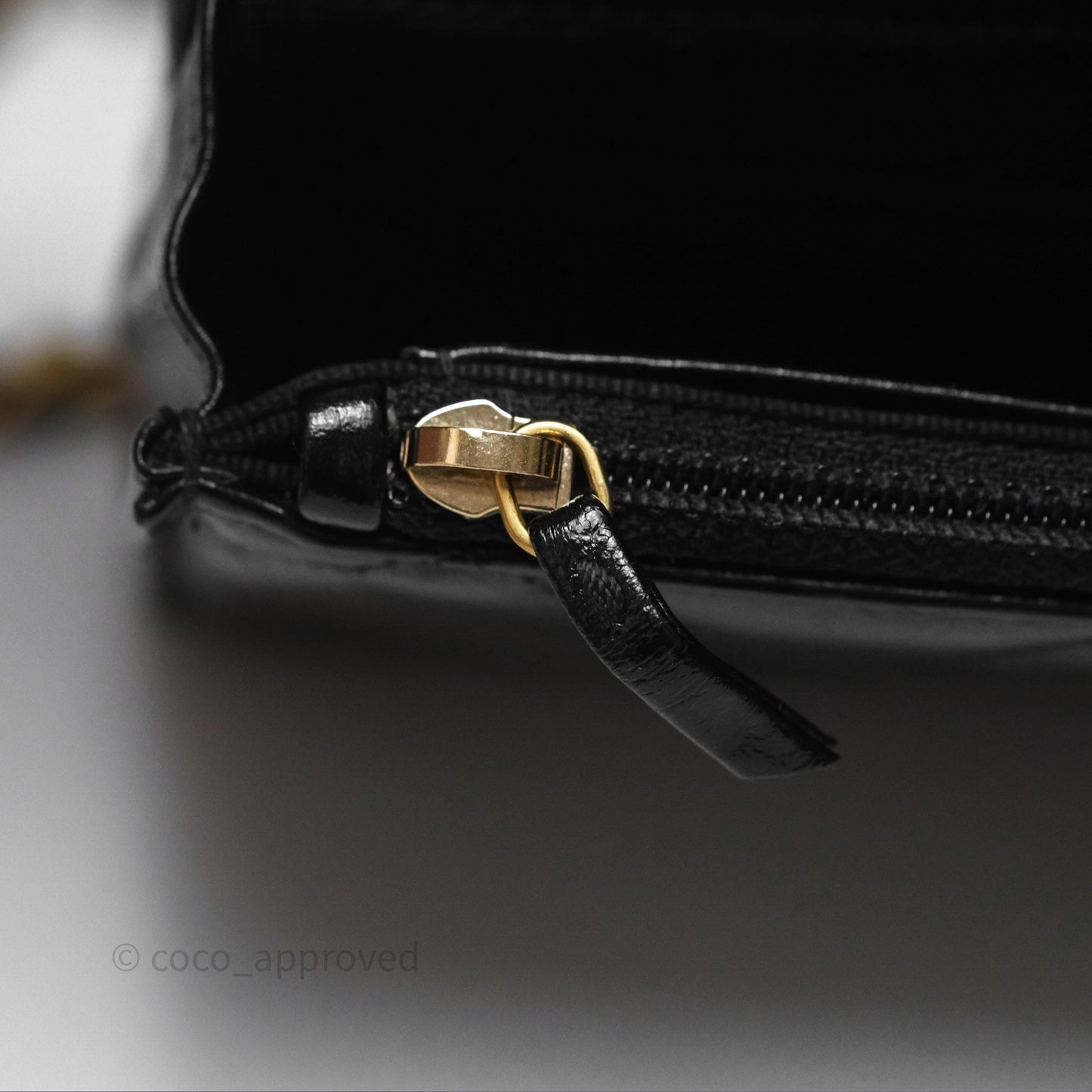 Chanel Quilted Medallion Wallet on Chain WOC Black Glossy Lambskin Gold Hardware 22K