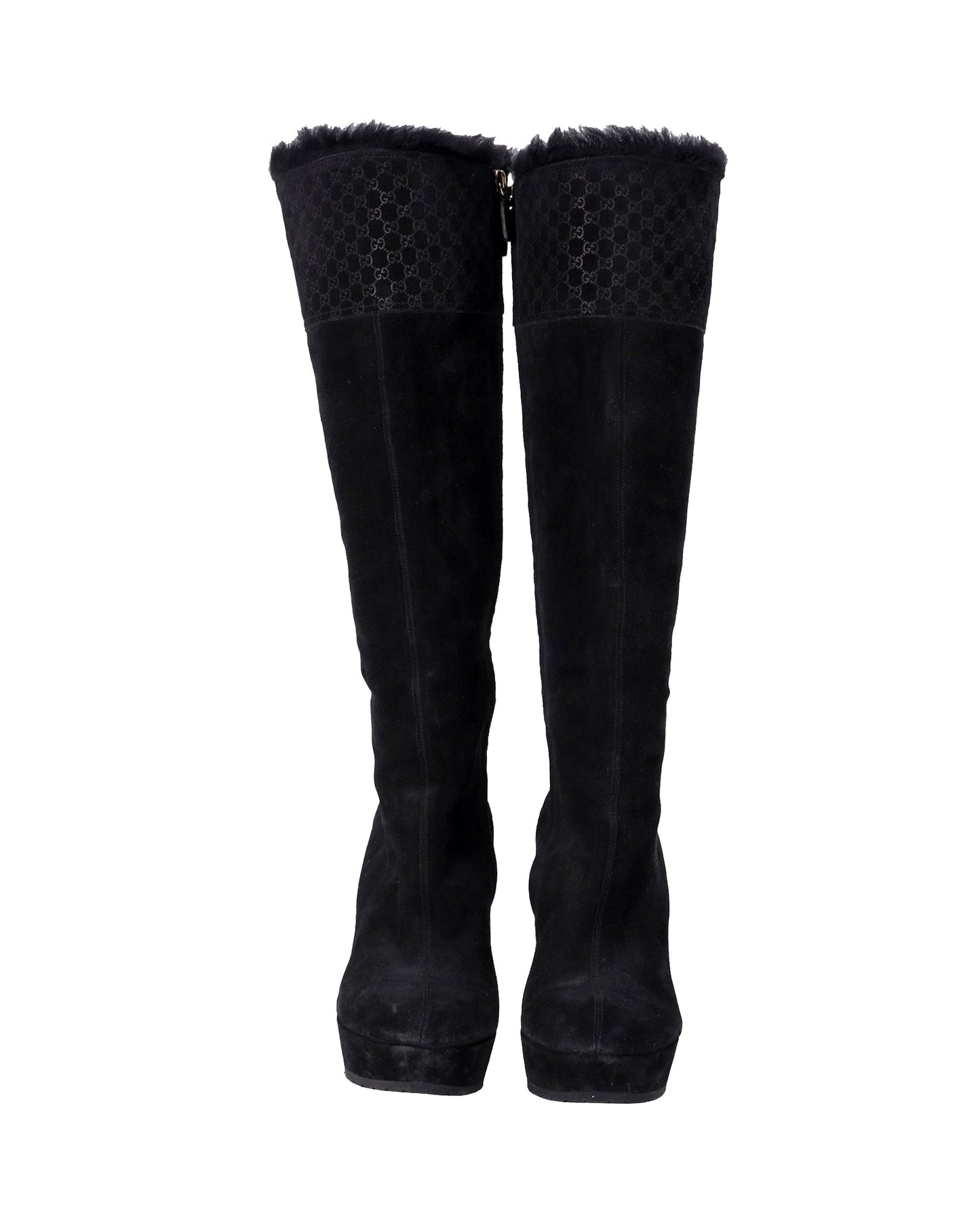 Luxury Gucci Trending 2025 MicroLuxury Gucci Trending 2025ssima Knee Boots in Black Suede