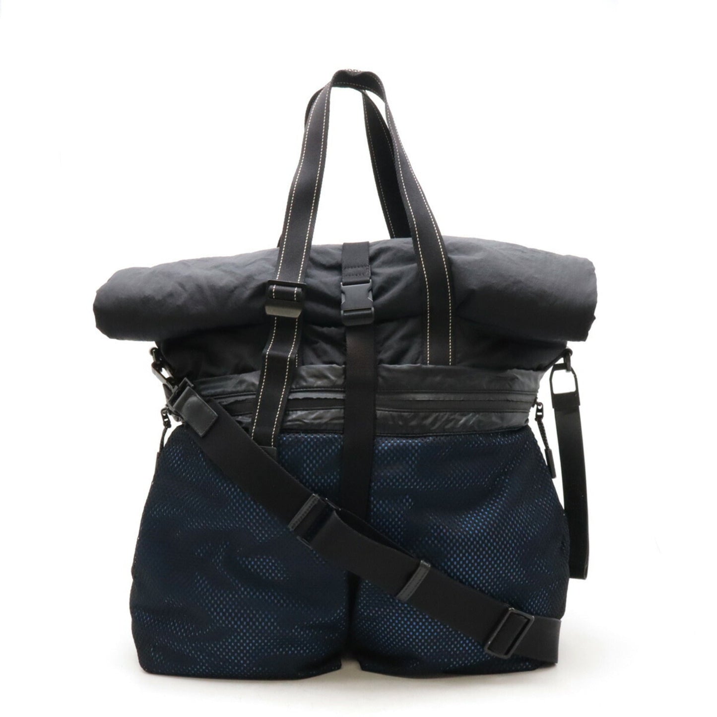Luxury Bottega Veneta  blue Nylon Leather Shoulder Bag Tote Bag ()