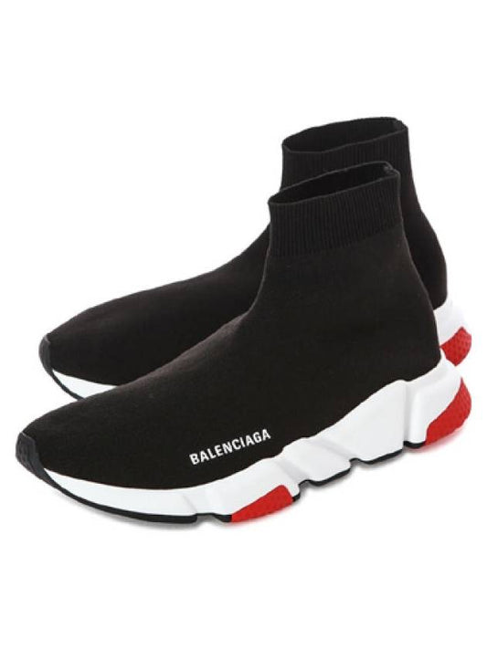 Luxury Balenciaga Speed Runner High Top Sneakers Red Black