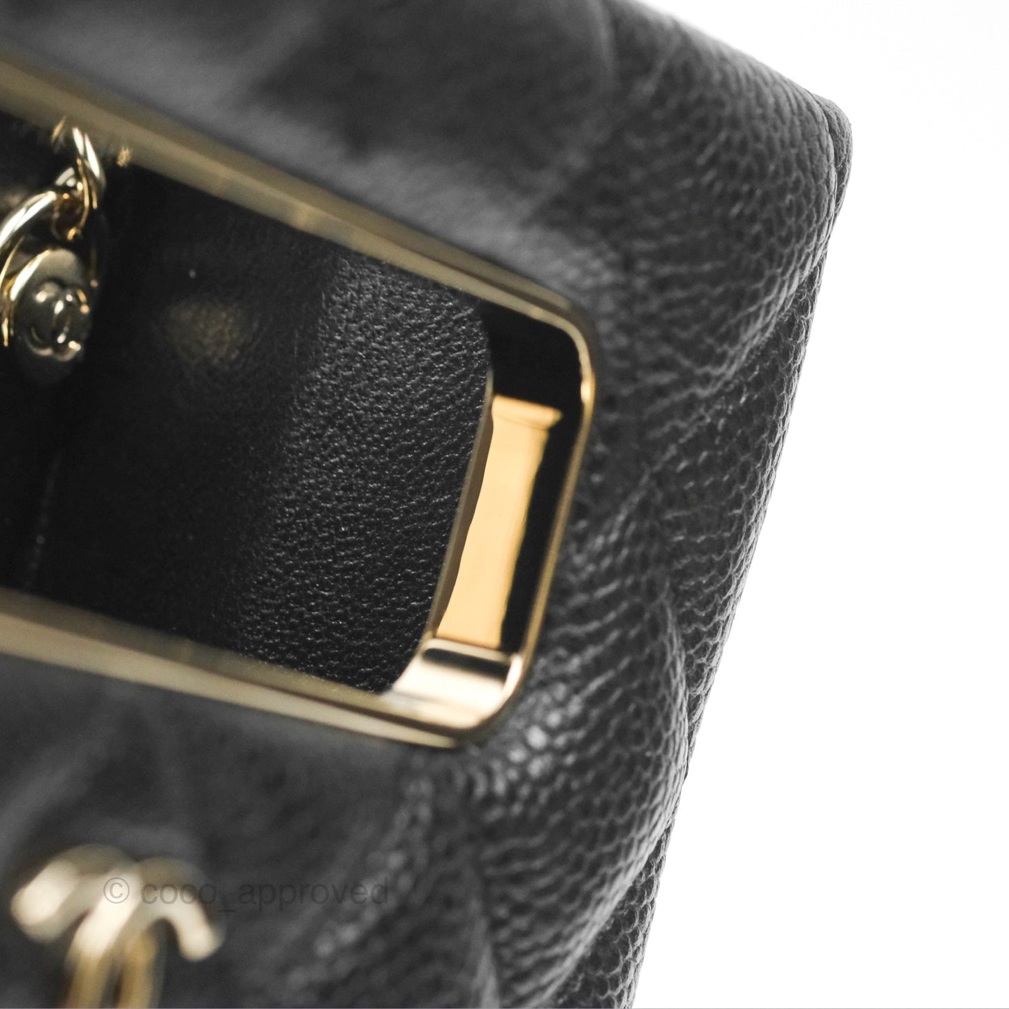 Chanel Evening Bag Caviar Black Gold Hardware 22S