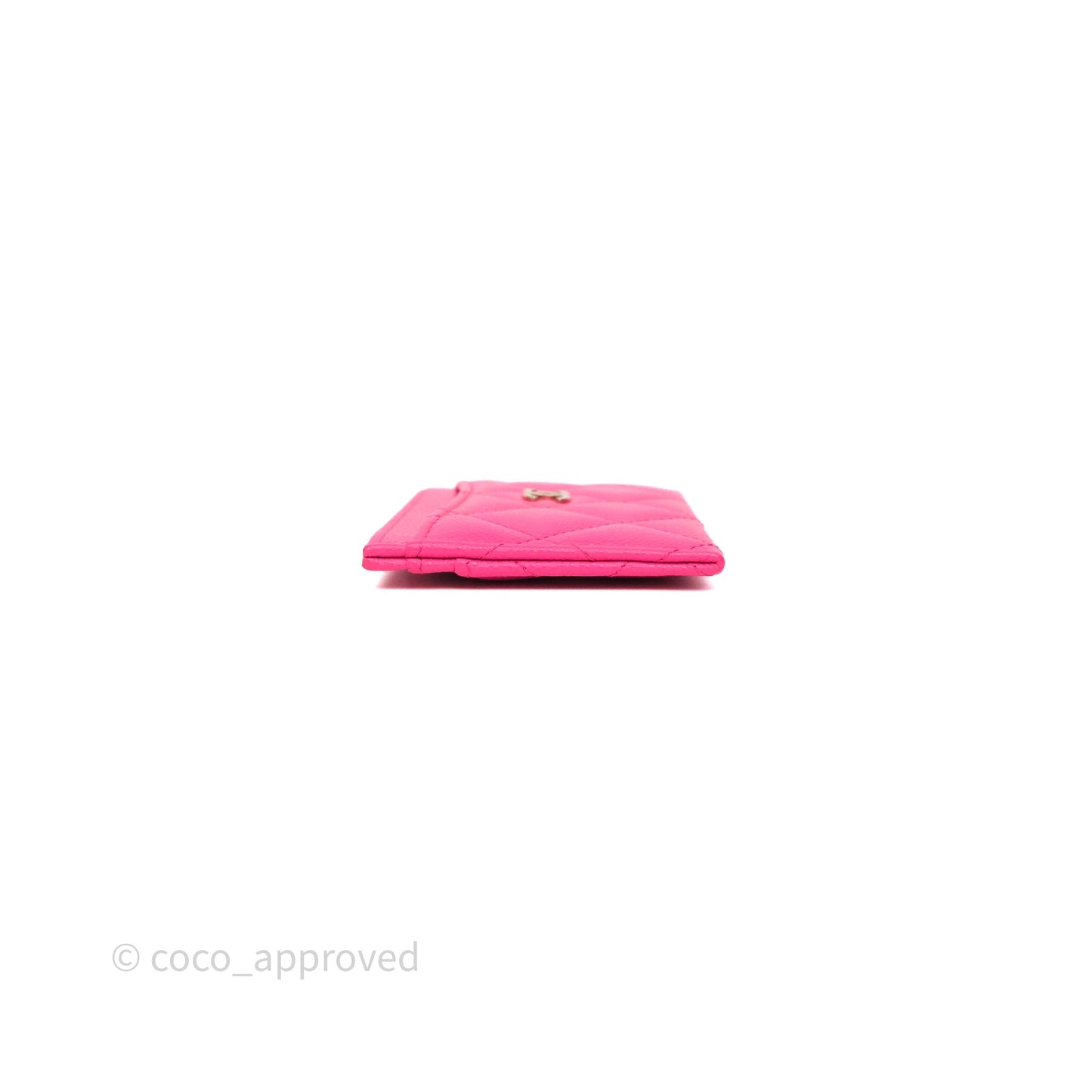 Chanel Classic Flat Card Holder Pink Caviar Gold Hardware