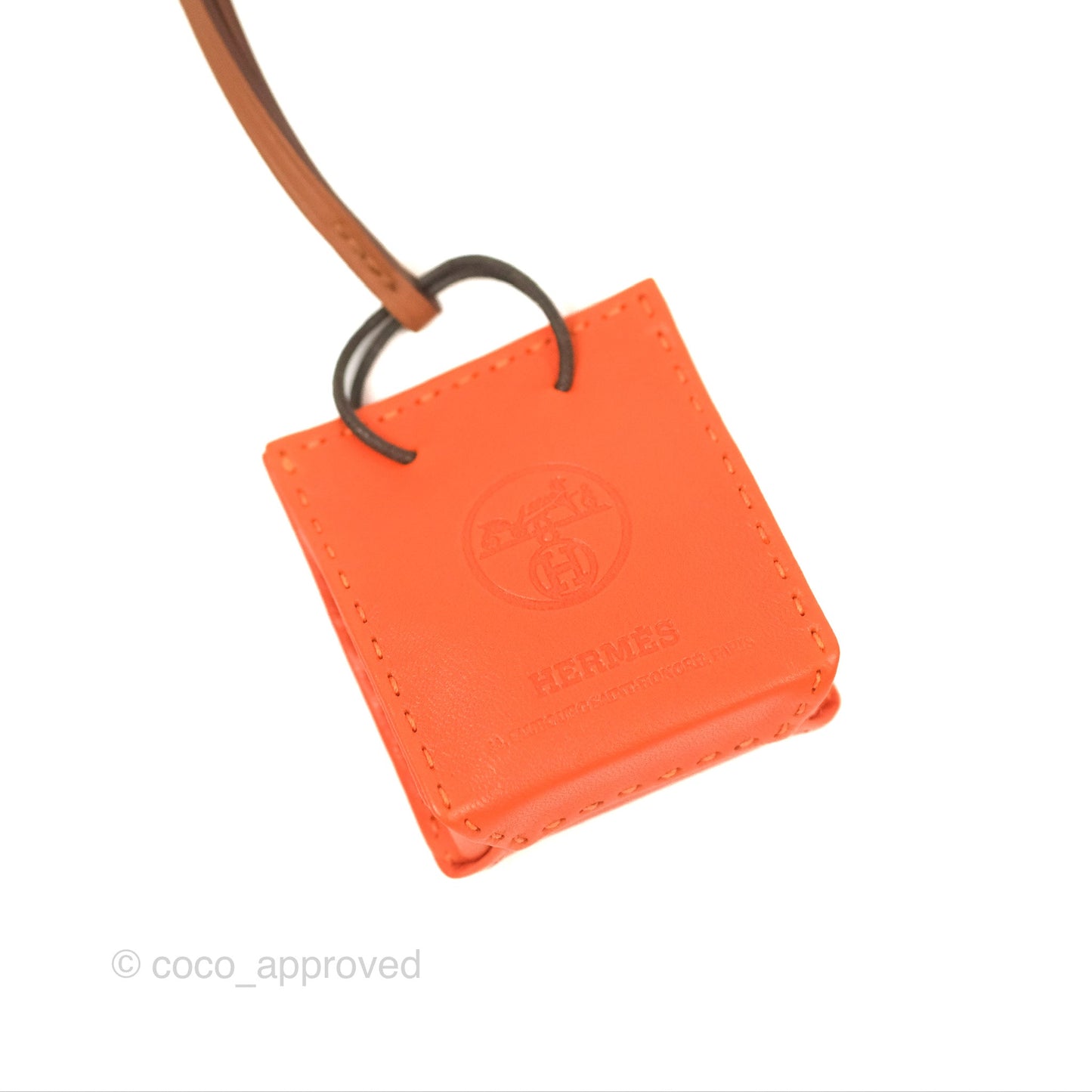 Hermès Orange Shopping Bag Charm