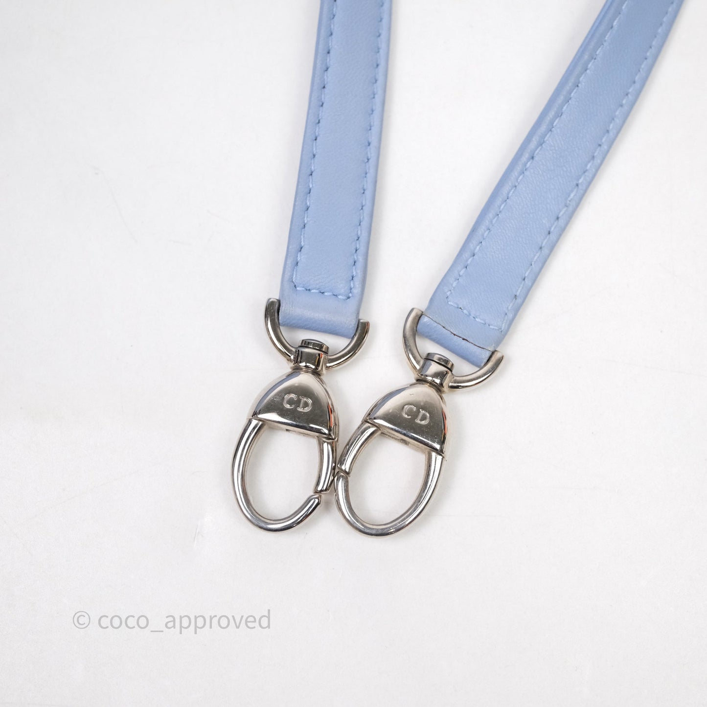 Christian Dior Large Lady Dior Cannage Blue Lambskin Silver Hardware