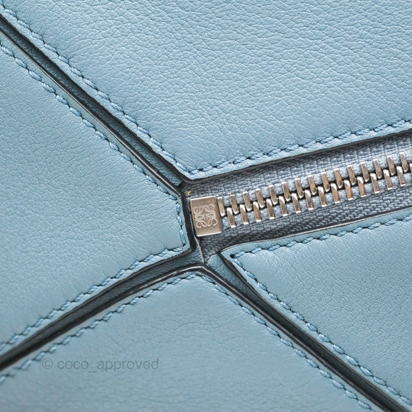 Loewe Small Puzzle Bag Stone Blue Calfskin